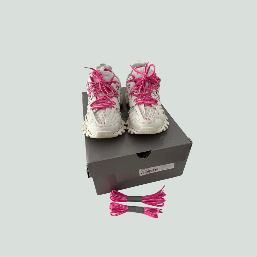 Balenciaga Track Sneakers – White/Pink – EU 39