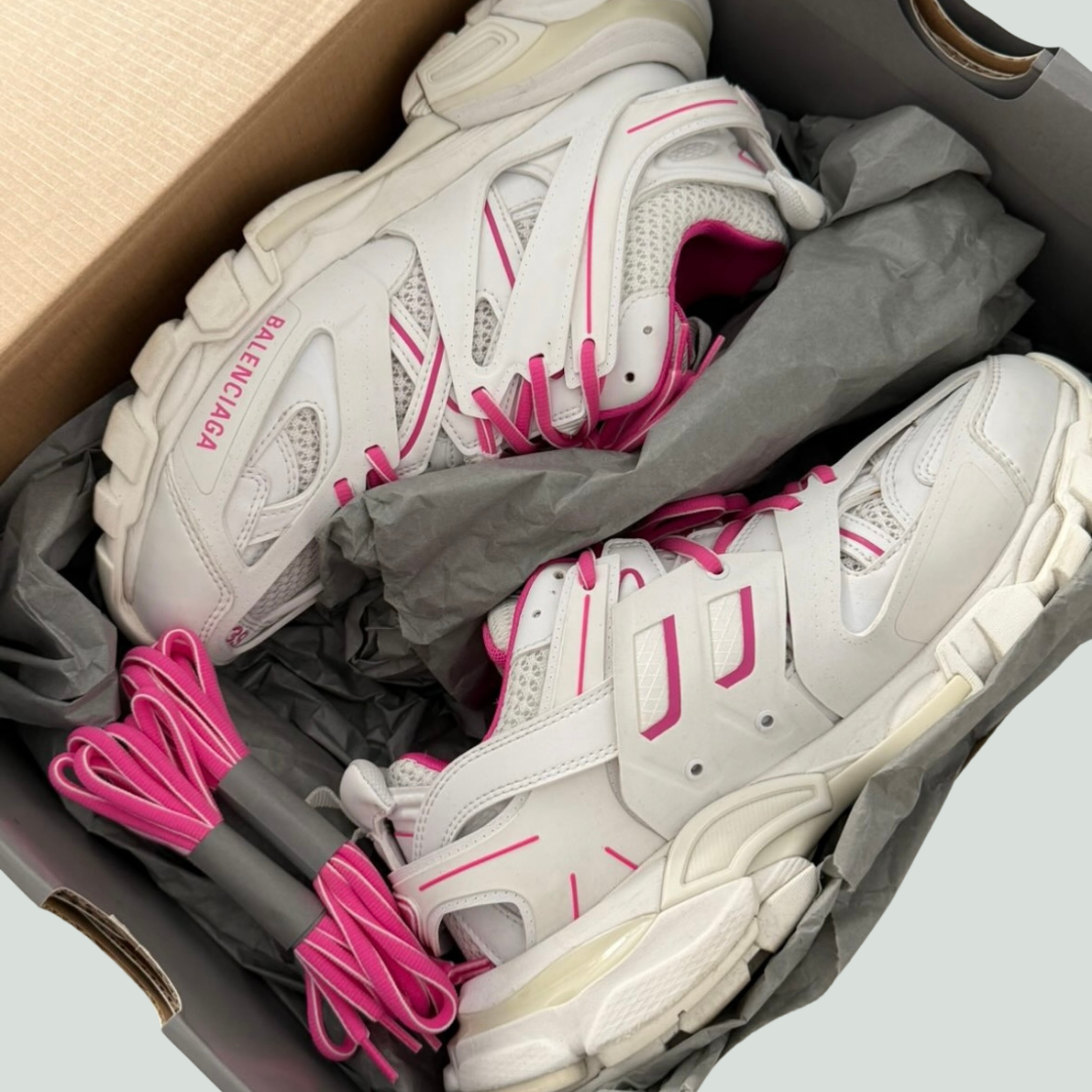 Balenciaga Track Sneakers – White/Pink – EU 39