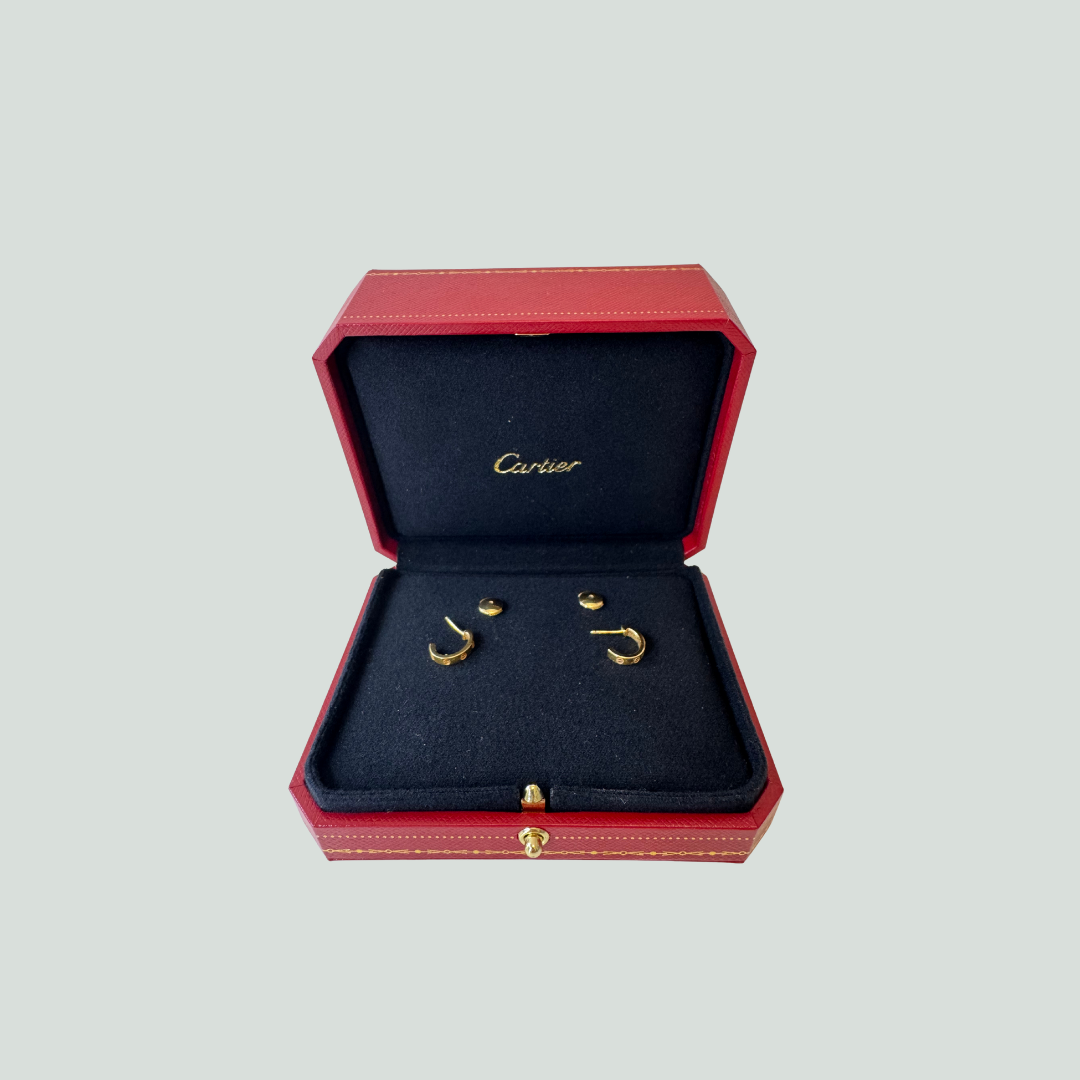 Cartier Love Earrings Small Hoops 18K Yellow Gold