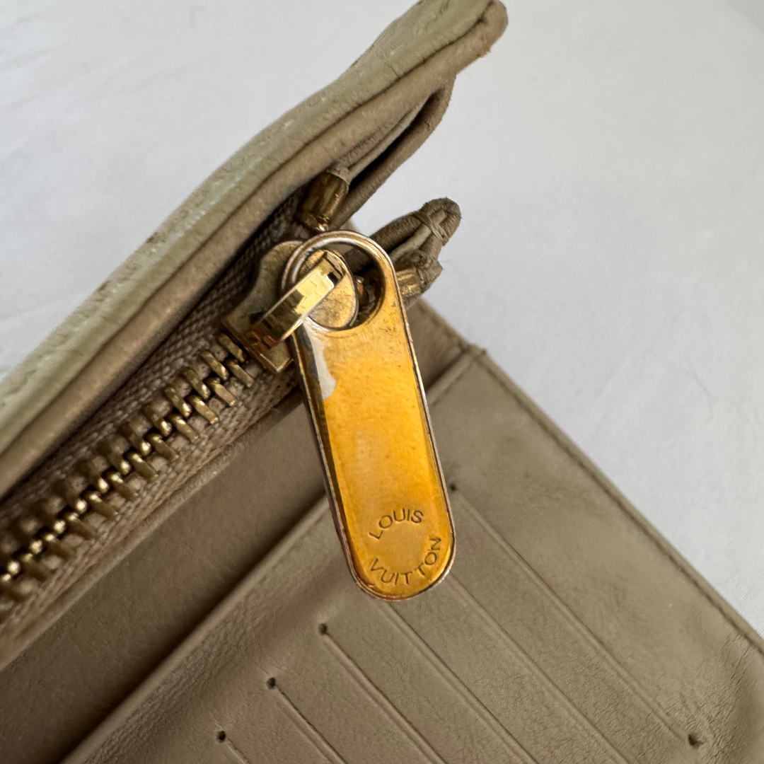 Louis Vuitton Mahina Amelia Wallet in Taupe Leather