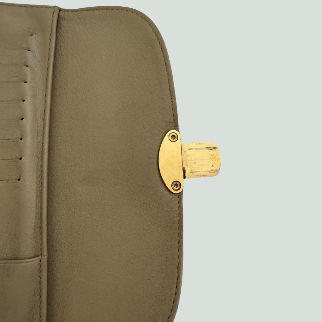 Louis Vuitton Mahina Amelia Wallet in Taupe Leather