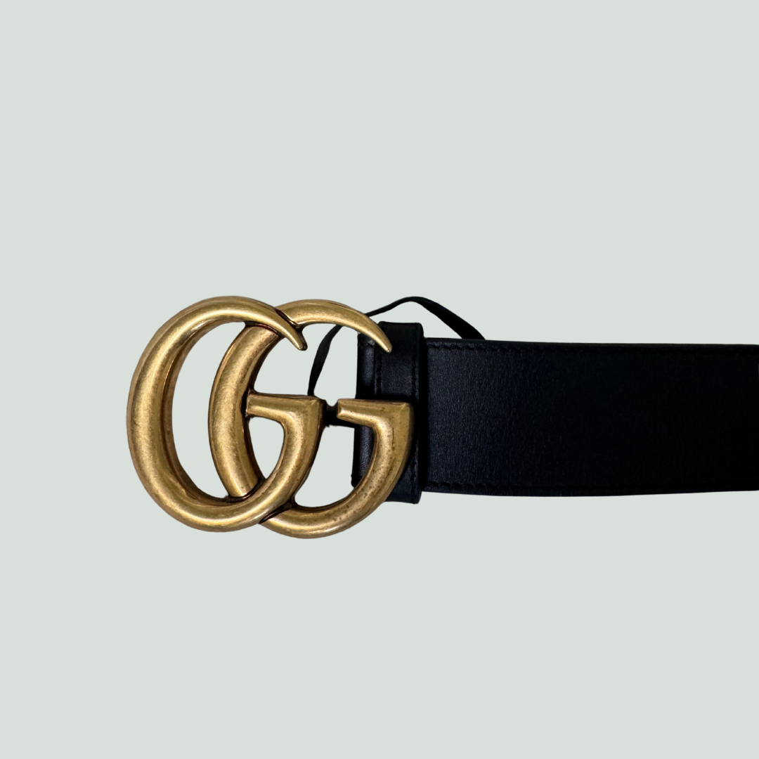 Gucci GG Marmont Leather Belt Black Size 80