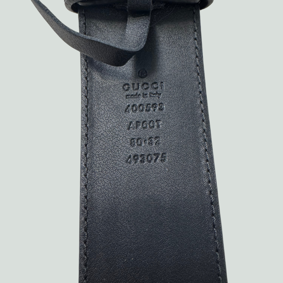 Gucci GG Marmont Leather Belt Black Size 80