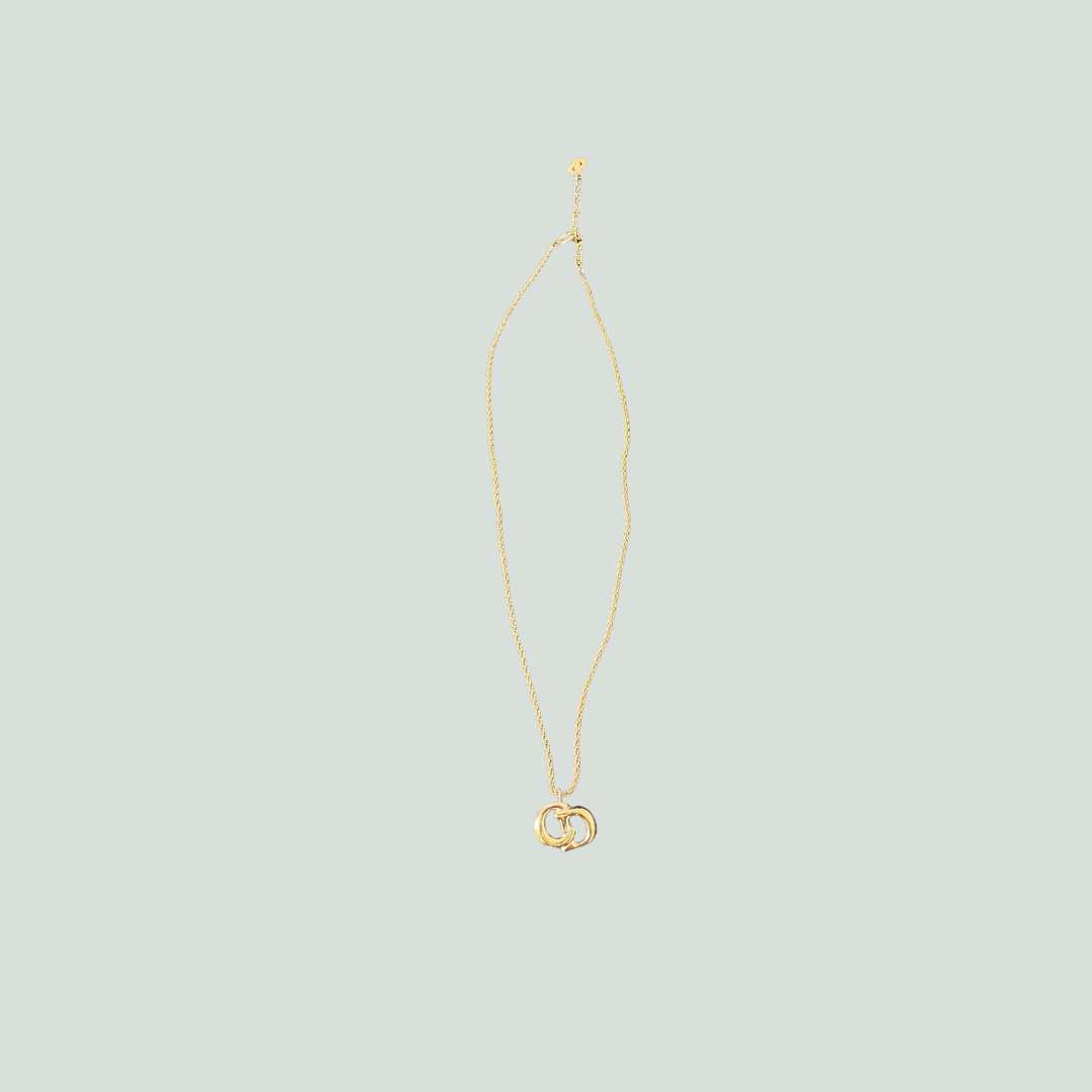 Christian Dior Vintage Gold Tone Pendant Necklace