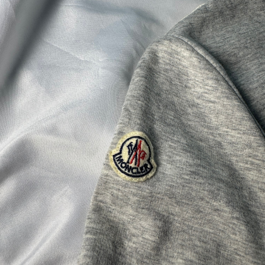 Moncler Tricot Down Front Sweatshirt M – Beige/Grey