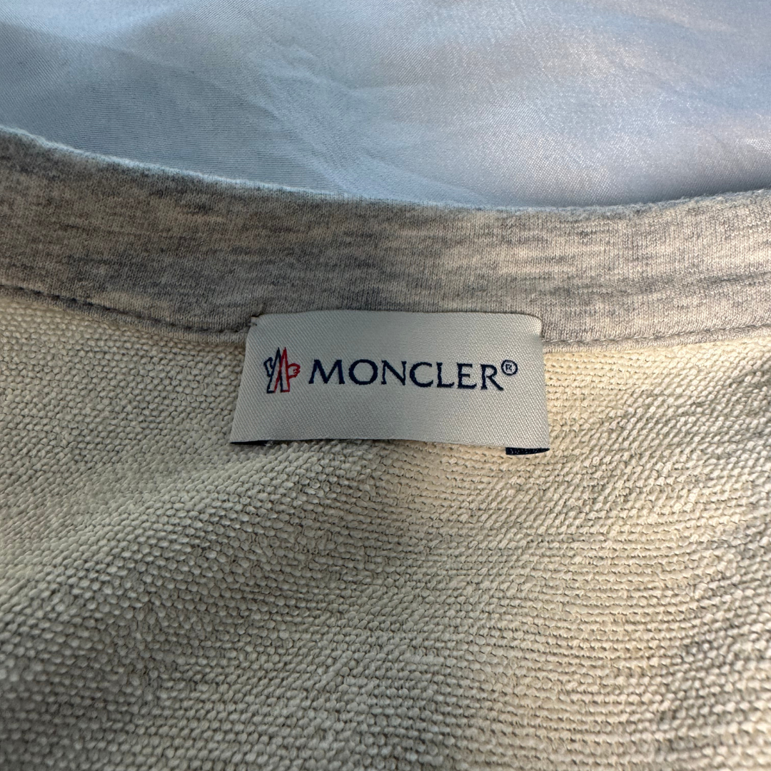 Moncler Tricot Down Front Sweatshirt M – Beige/Grey