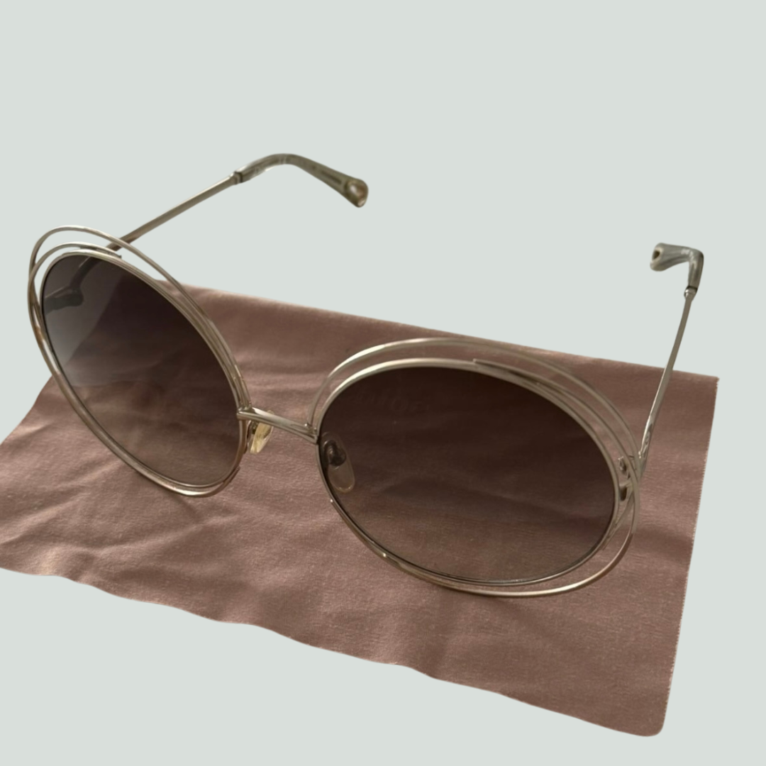 Chloé Round Sunglasses – Gold/Brown Gradient – One Size