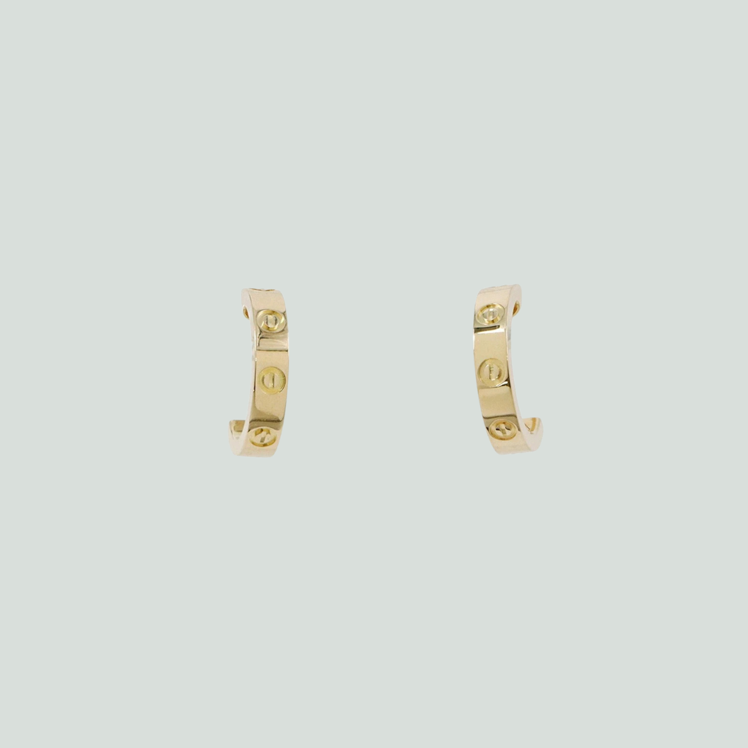 Cartier Love Earrings Small Hoops 18K Yellow Gold