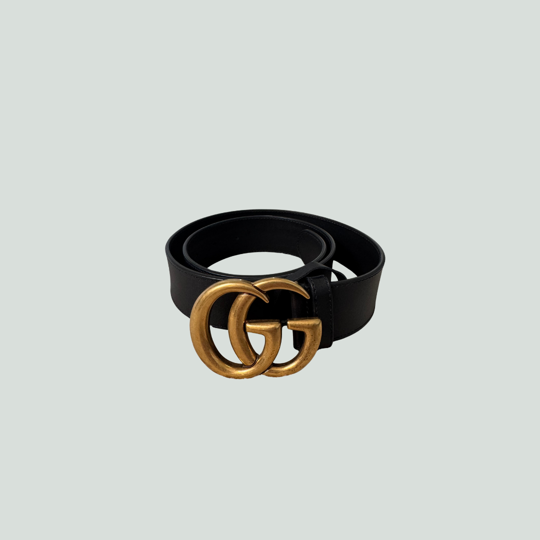Gucci GG Marmont Leather Belt Black Size 80