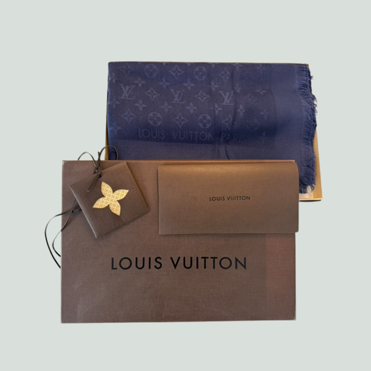 Louis Vuitton Monogram Shine Shawl – Navy Blue