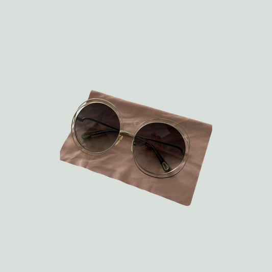 Chloé Round Sunglasses – Gold/Brown Gradient – One Size