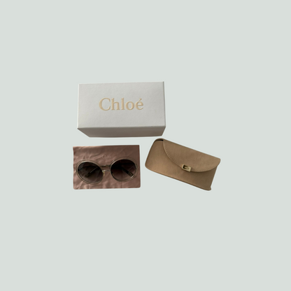 Chloé Round Sunglasses – Gold/Brown Gradient – One Size