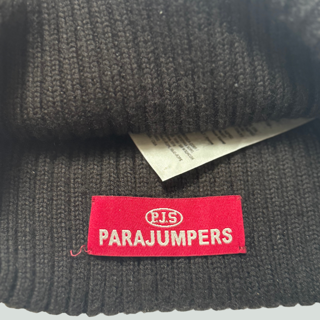 Parajumpers Black Ribbed Wool Beanie L–XL