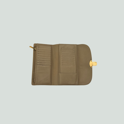 Louis Vuitton Mahina Amelia Wallet in Taupe Leather