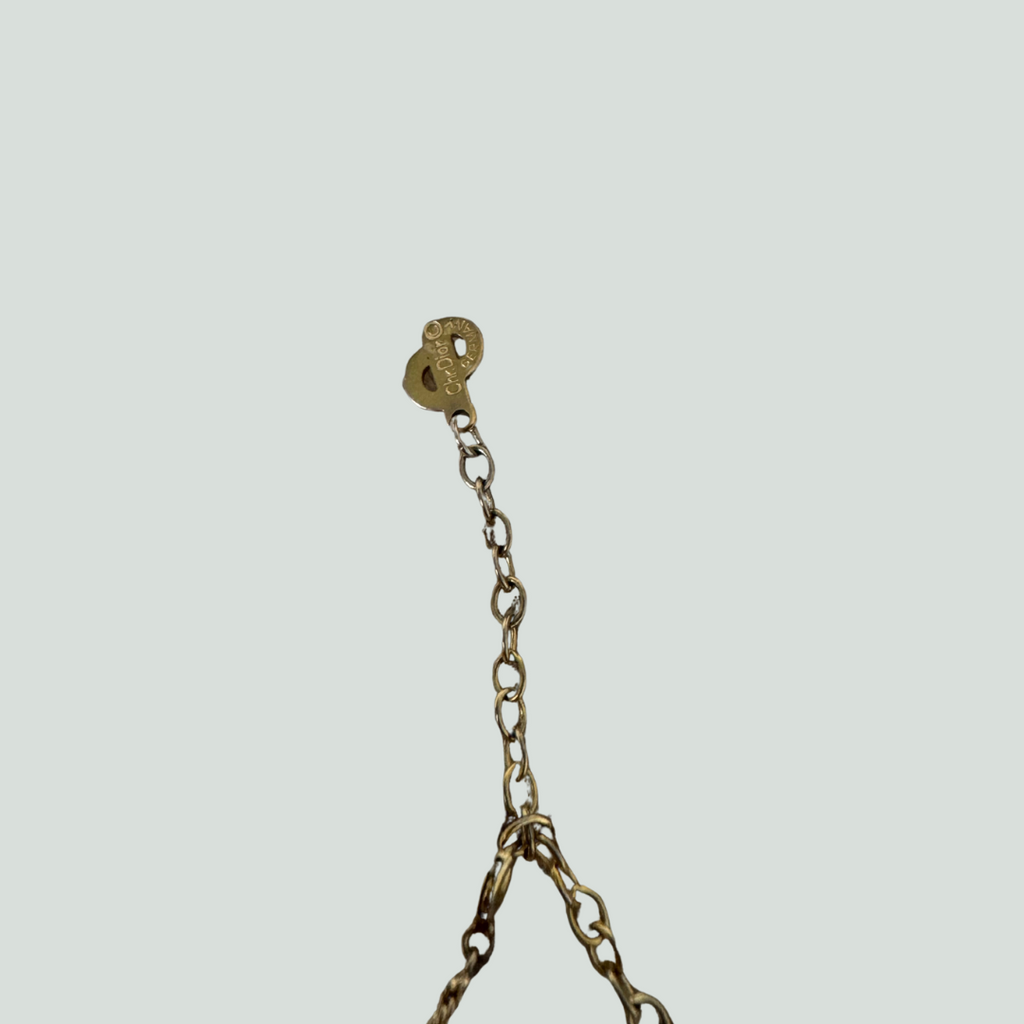 Christian Dior Vintage Gold Tone Pendant Necklace
