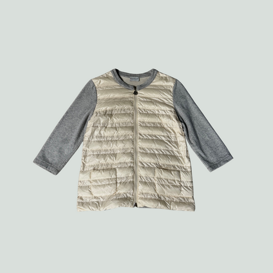 Moncler Tricot Down Front Sweatshirt M – Beige/Grey