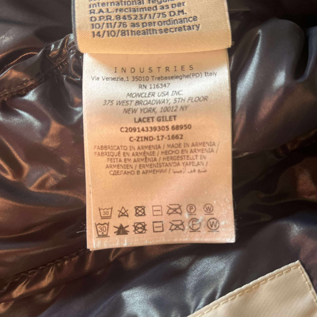 Moncler Lacet Down Vest Navy – Size 1 (S)