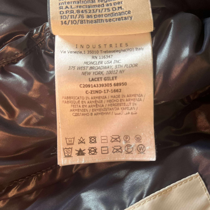 Moncler Lacet Down Vest Navy – Size 1 (S)