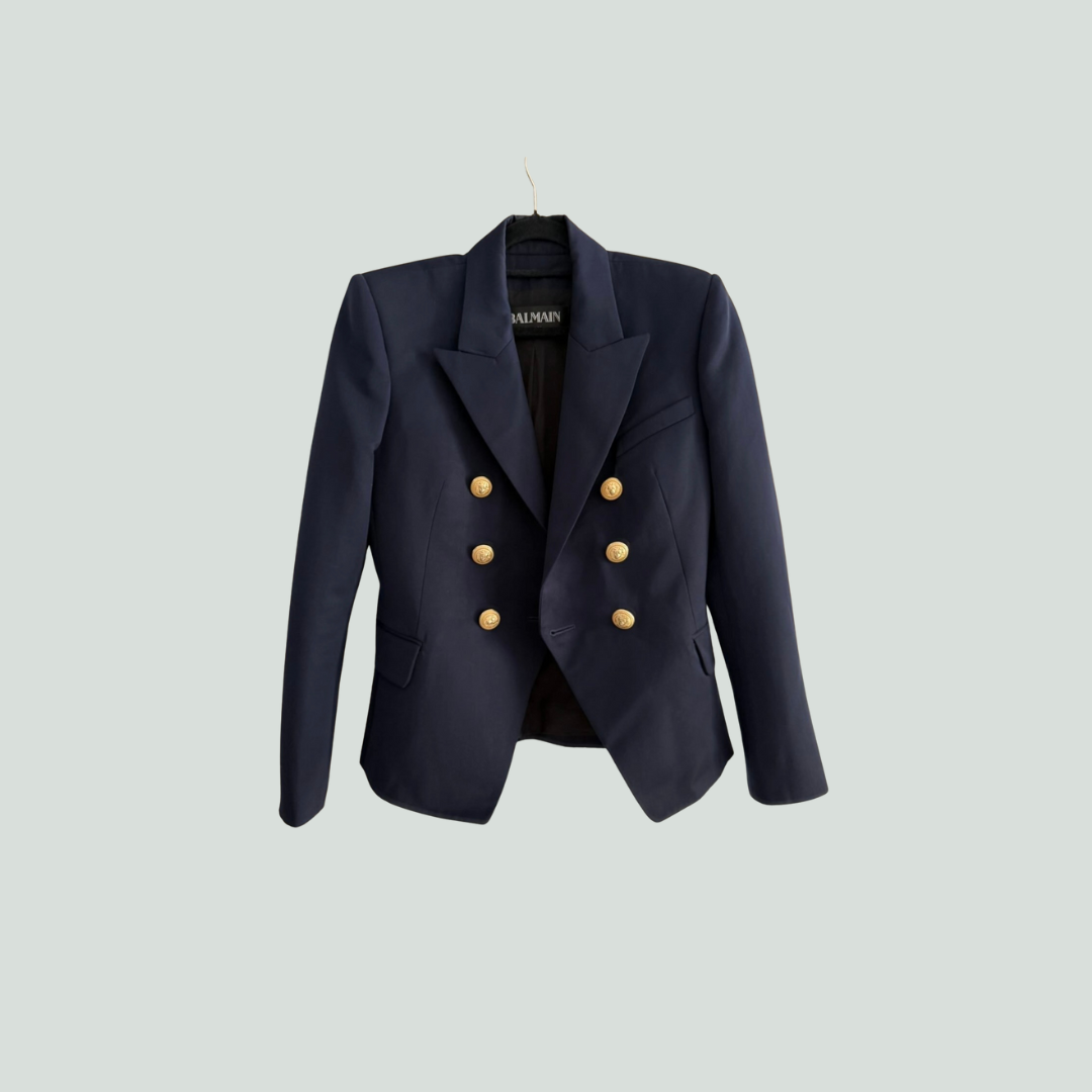 Balmain Double-Breasted Blazer – Navy – FR 40 / Medium