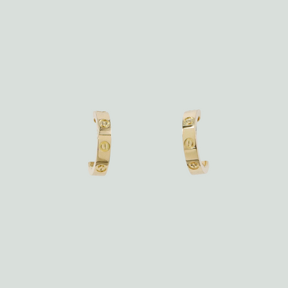 Cartier Love Earrings Small Hoops 18K Yellow Gold