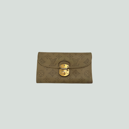 Louis Vuitton Mahina Amelia Wallet in Taupe Leather