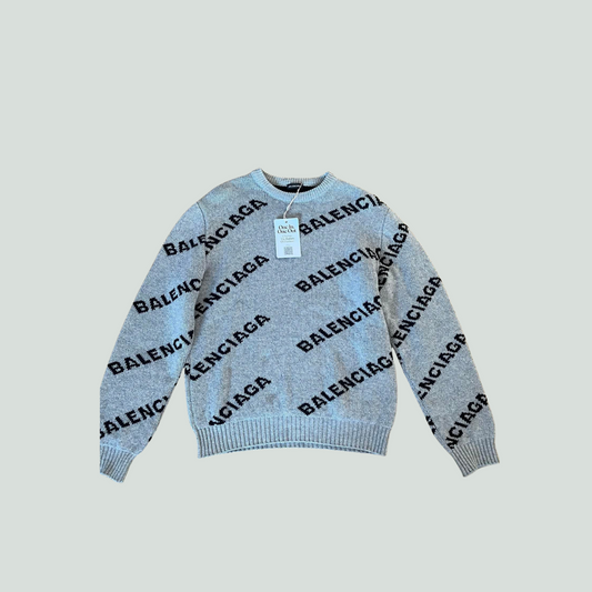 Balenciaga Logo Sweater Grey – Size S